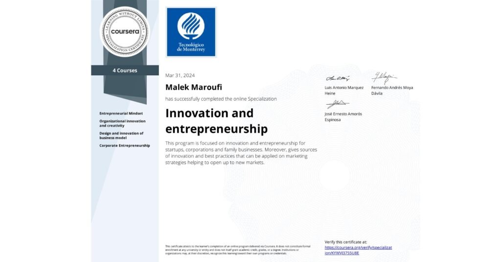 Specializations lnnovation andentrepreneurship