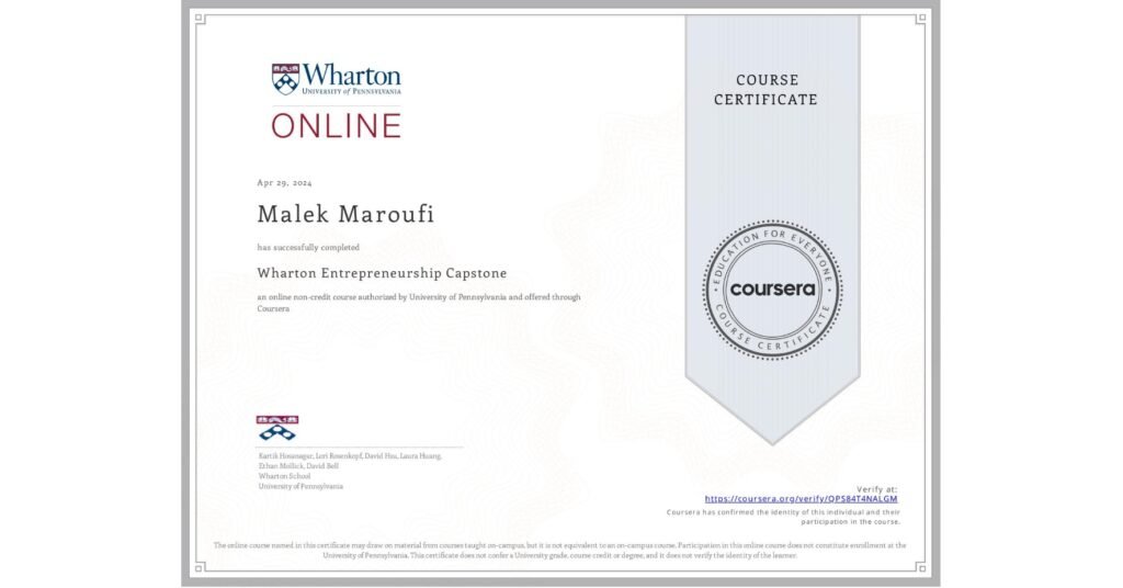 Wharton Entrepreneurship Capstone